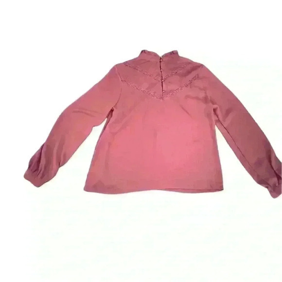 Charlotte Russe Mauve High-Neck Lace Detail Blouse - Medium - Picture 2 of 7
